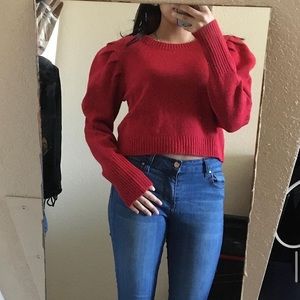 Red long sleeve blouse